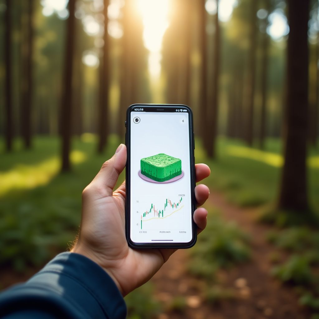 Una persona joven revisando su portafolio de inversiones en un celular